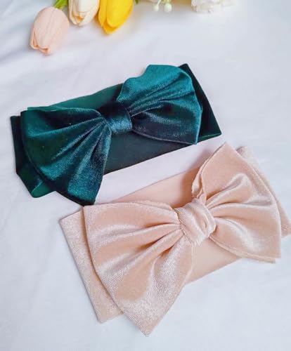 Hjiaruiky 3PCS Baby Girl Velvet Bows Headbands