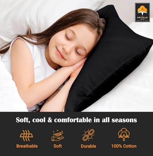 Toddler Pillowcase Set of 2 12x16 Black Egyptian Cotton