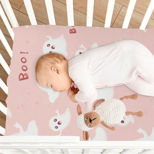 Qilmy Cute Ghosts Fitted Crib Sheet for Baby 1