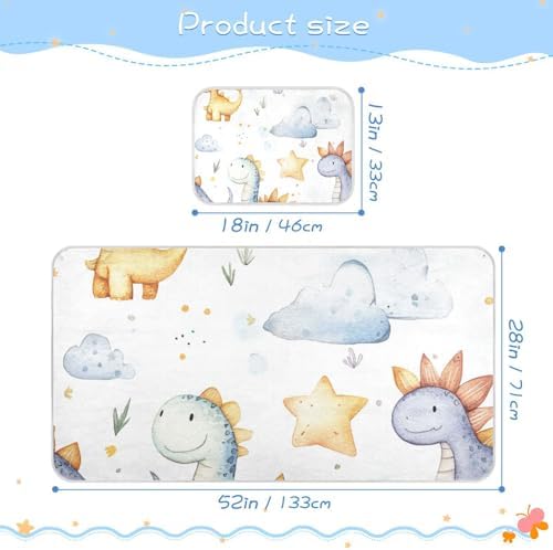Stegosaurus Cooling Mattress Pad Protector for Baby and Toddler 28x52