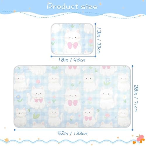 Cute Cartoon Cooling Baby Crib Mattress Protector 28x52