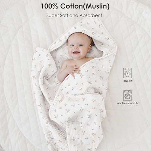 MairMore Muslin Baby Towels with Hood 32x32 Inches 100 Cotton