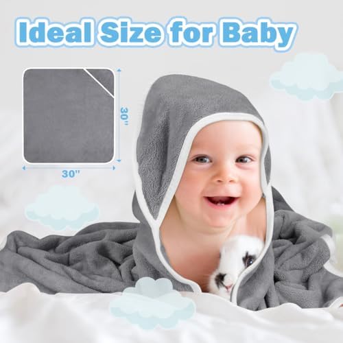 Orighty 6 Pack Baby Hooded Towel 30x30 Inch