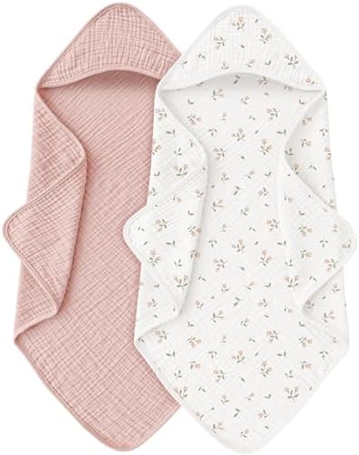 MairMore Muslin Baby Towels with Hood 32x32 Inches 100 Cotton