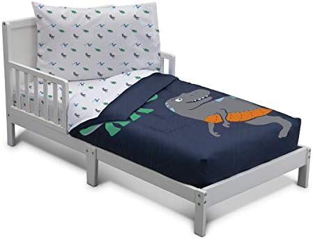 Delta Children Toddler Bedding Set - Jurassic Dinosaur 4 Piece for Boys