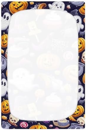 Qilmy Halloween Ghosts Fitted Crib Sheet for Babies