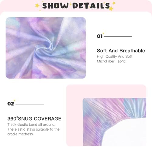 Wajiw Tie Dye Crib Sheets Soft Breathable Fitted