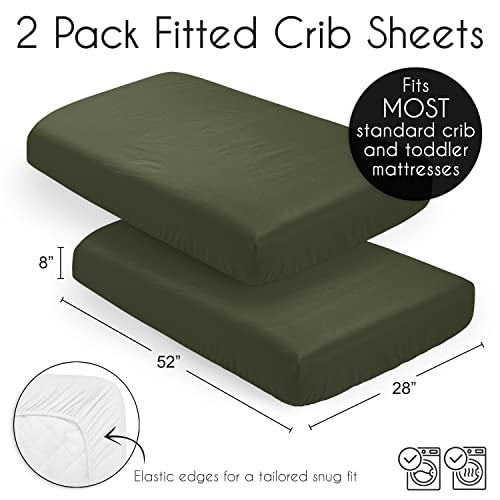 Sweet Jojo Designs Solid Dark Green Crib Sheet Set 1