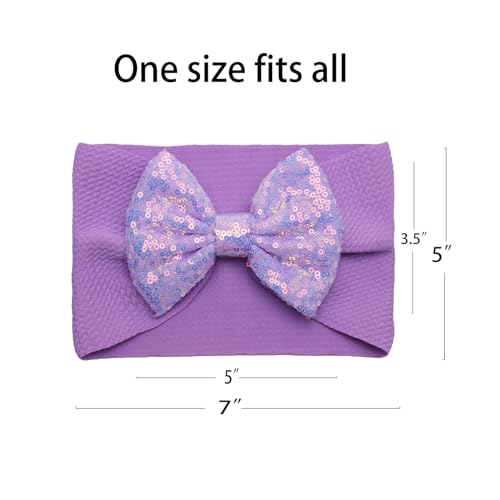HELYKAKA 7 Sequin Bow Hairband for Baby Girls
