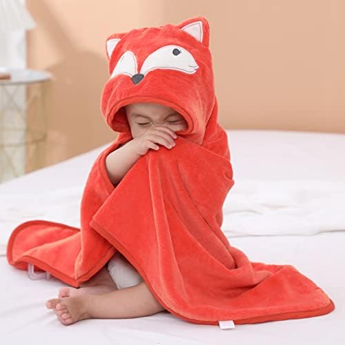 TBEZY Baby Hooded Towel with Fox Design 1