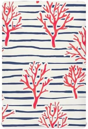 Wajiw Red Coral Crib Sheets for Girls and Boys