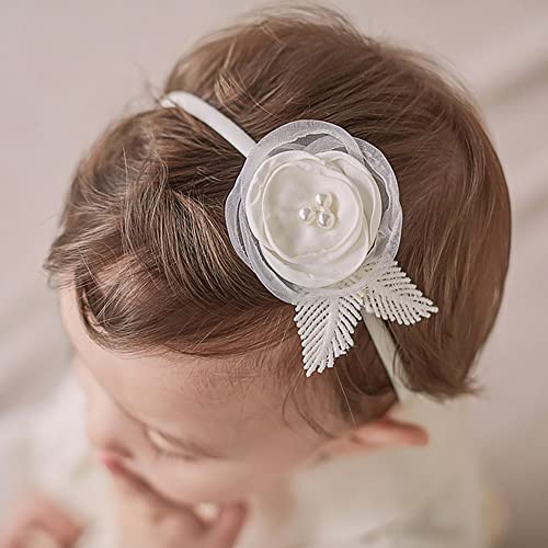 Asphinien Floral Lace Headband for Baby Girls 0-24 Months