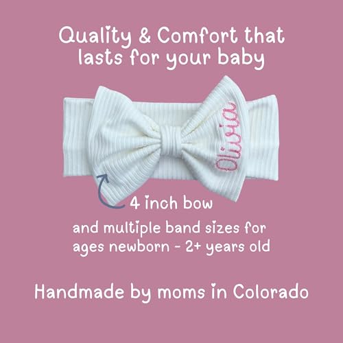 Personalized Girl Bow Headband with Name - Made in USA