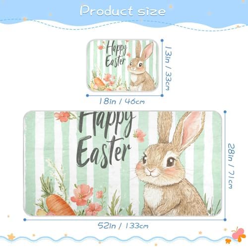 Cooling Baby Mattress Pad 28x52in Easter Cartoon Rabbit Design