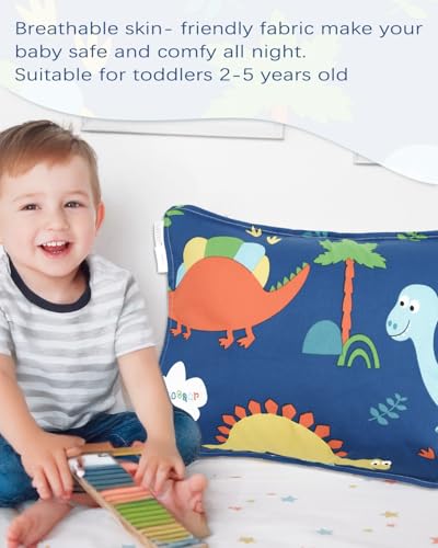 ALVABABY Toddler Pillowcases 2 Pack Organic Cotton Travel Pillow Covers for Kids