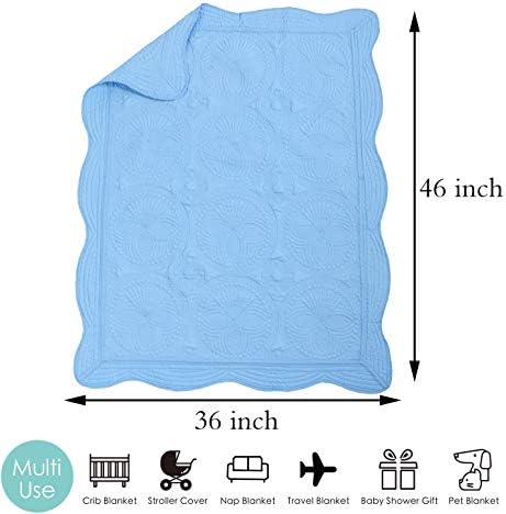 MONOBLANKS Baby Quilt with Blue Personalized Monogram