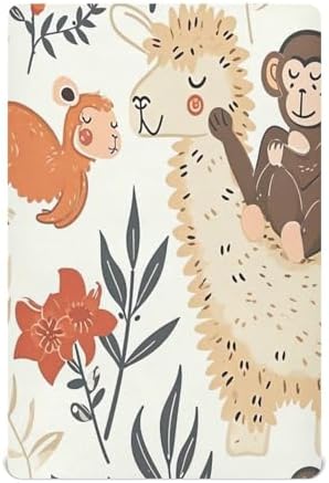 Wajiw Forest Animals Crib Sheets Fitted 28x52In