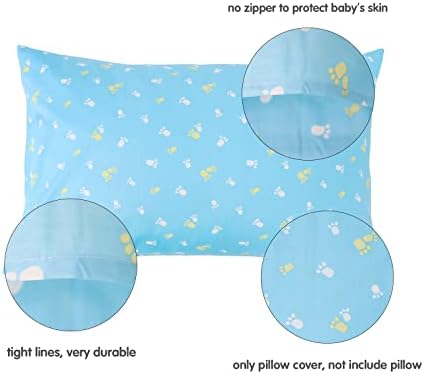 USfivefam 100 Cotton Toddler Pillowcases 2 Pack Blue Pawprints