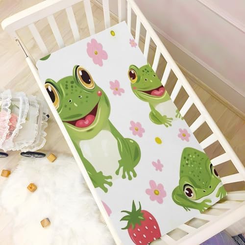 Wajiw Frogs Crib Sheets Soft Breathable Fitted Bedding