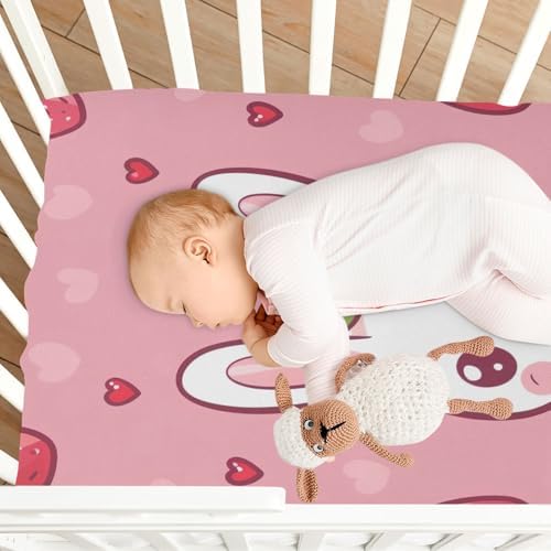 Wajiw Bunny Crib Sheets Soft Breathable Fitted
