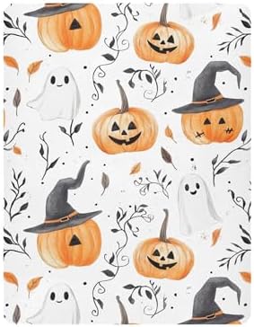 Qilmy Halloween Pumpkin Crib Sheet for Babies