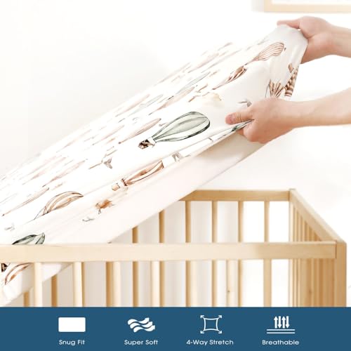 GRSSDER Stretch Jersey Crib Sheets Set 2 Pack