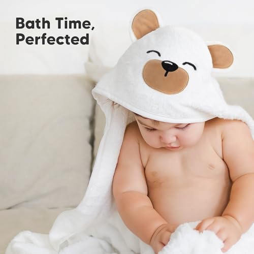 KeaBabies Hooded Towel - Bamboo Viscose Newborn Bath Towel with Hood