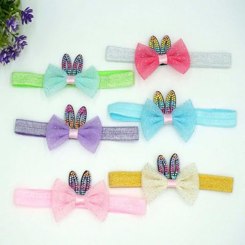 Easter Bunny Bow Headband for Baby Girls Lavender