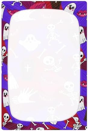 Qilmy Halloween Ghosts Crib Sheet Soft and Breathable for Baby