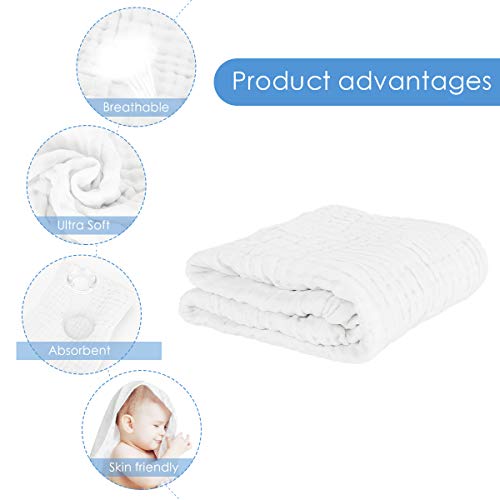FOOK FISH 6-Layer Muslin Baby Towel 2 Pack 1