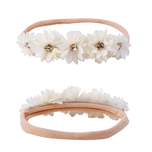 Baby Girl Headbands with Flowers and Rhinestones 6pcs Set