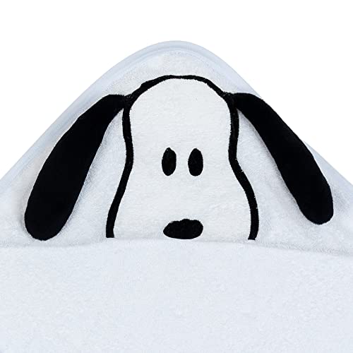 Lambs Ivy Snoopy Baby Hooded Bath Towel - White