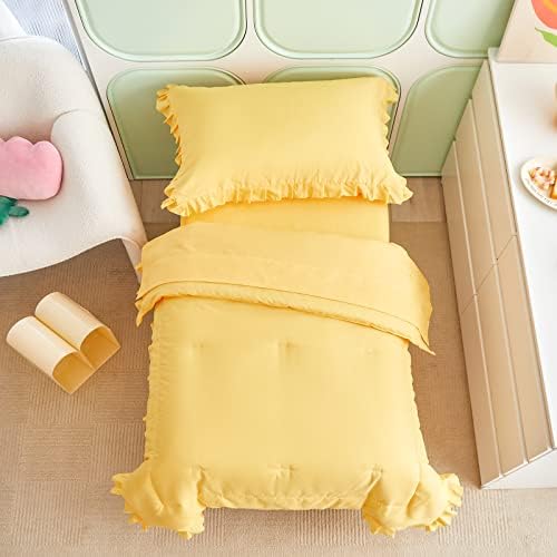 UOZZI BEDDING 4-Piece Yellow Toddler Bedding Set