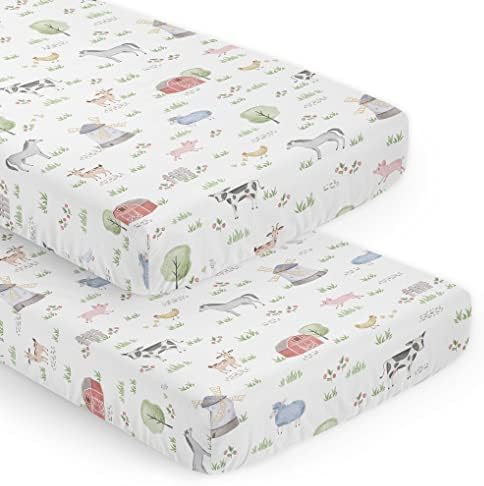 Sweet Jojo Designs Farm Animals Crib Sheet Set 2pc