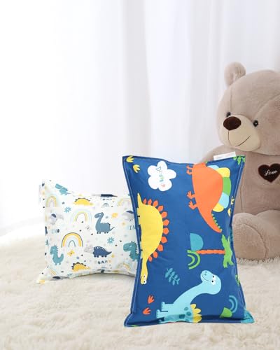ALVABABY Toddler Pillowcases 2 Pack Organic Cotton Travel Pillow Covers for Kids