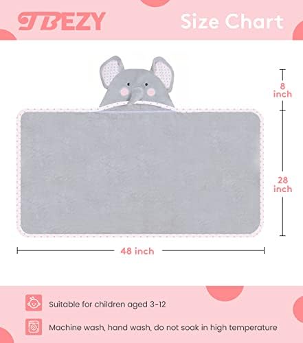 TBEZY Hooded Towel for Kids with Elephant Design