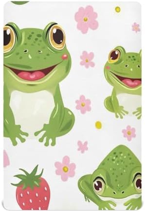 Wajiw Frogs Crib Sheets Soft Breathable Fitted Bedding