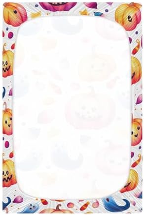 Qilmy Cute Ghosts Crib Sheet for Baby Soft Breathable and Snug Fit
