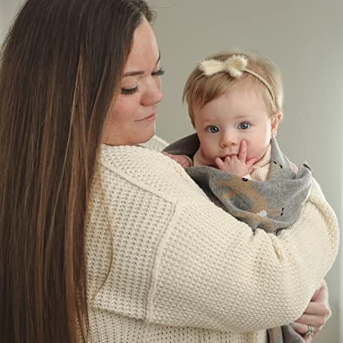 Bleu La La Knit Baby Swaddling Blanket - Deer Mocha