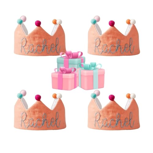 Salmon Orange Personalized Birthday Crown for Toddlers