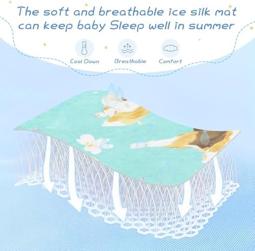 Funny Beagle Dog Turquoise Cooling Mattress Pad 28x52