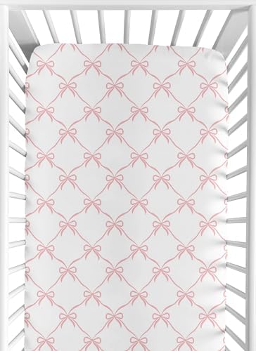 Sweet Jojo Designs Pink Bow Crib Sheet for Baby