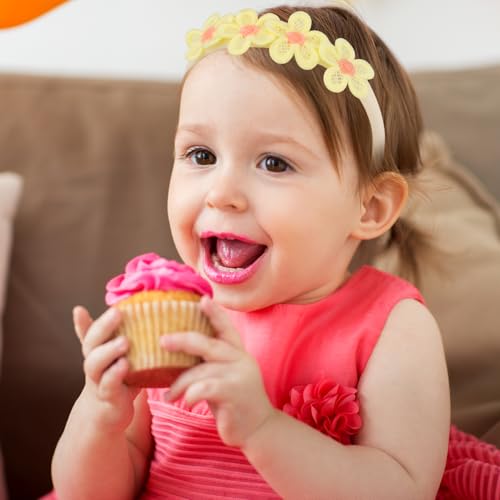 PEUTIER 12pcs Baby Flower Headbands with 12 Designs