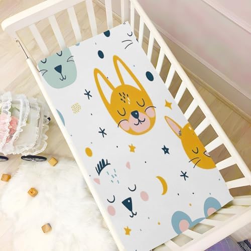 Wajiw Crib Sheets Soft Breathable Fitted for Standard Toddler Mattresses