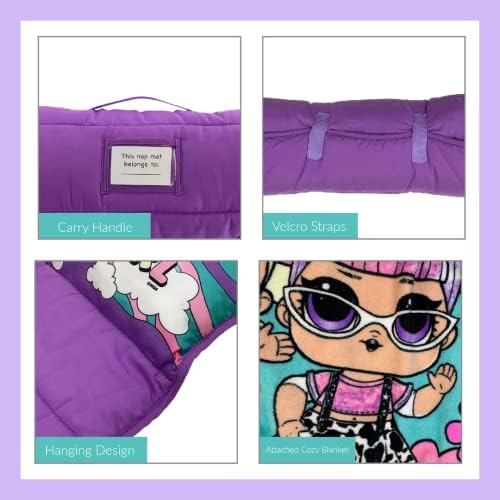 LOL Surprise 24W x 45L Toddler Nap Mat with Pillow and Blanket 1