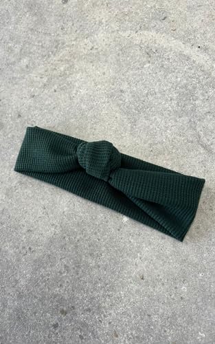 Green Waffle Stretch Headband with Knot for Baby