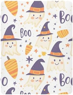 Qilmy Halloween Ghosts Fitted Crib Sheet for Girls and Boys