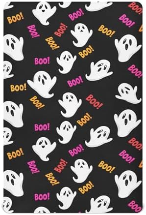 Qilmy Cute Ghosts Fitted Crib Sheet for Girls and Boys 1