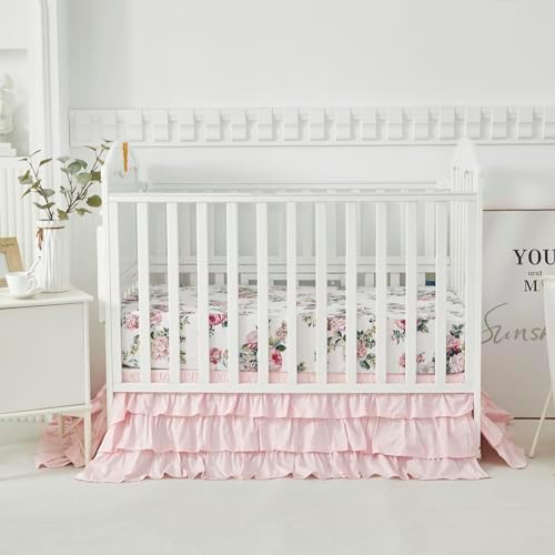 Brandream 100 Cotton Baby Girls Crib Bedding Set 6 Pieces