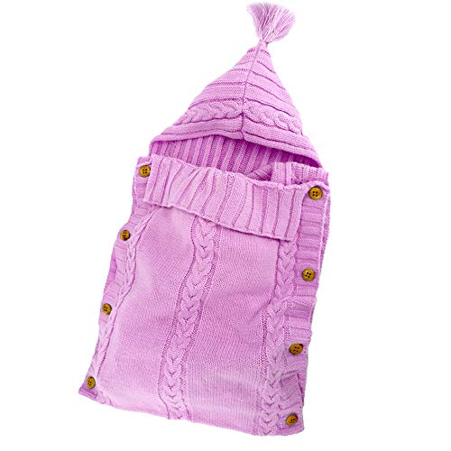 XMWEALTHY Soft Hooded Swaddle Blanket for Newborns 0-6 Months Pink